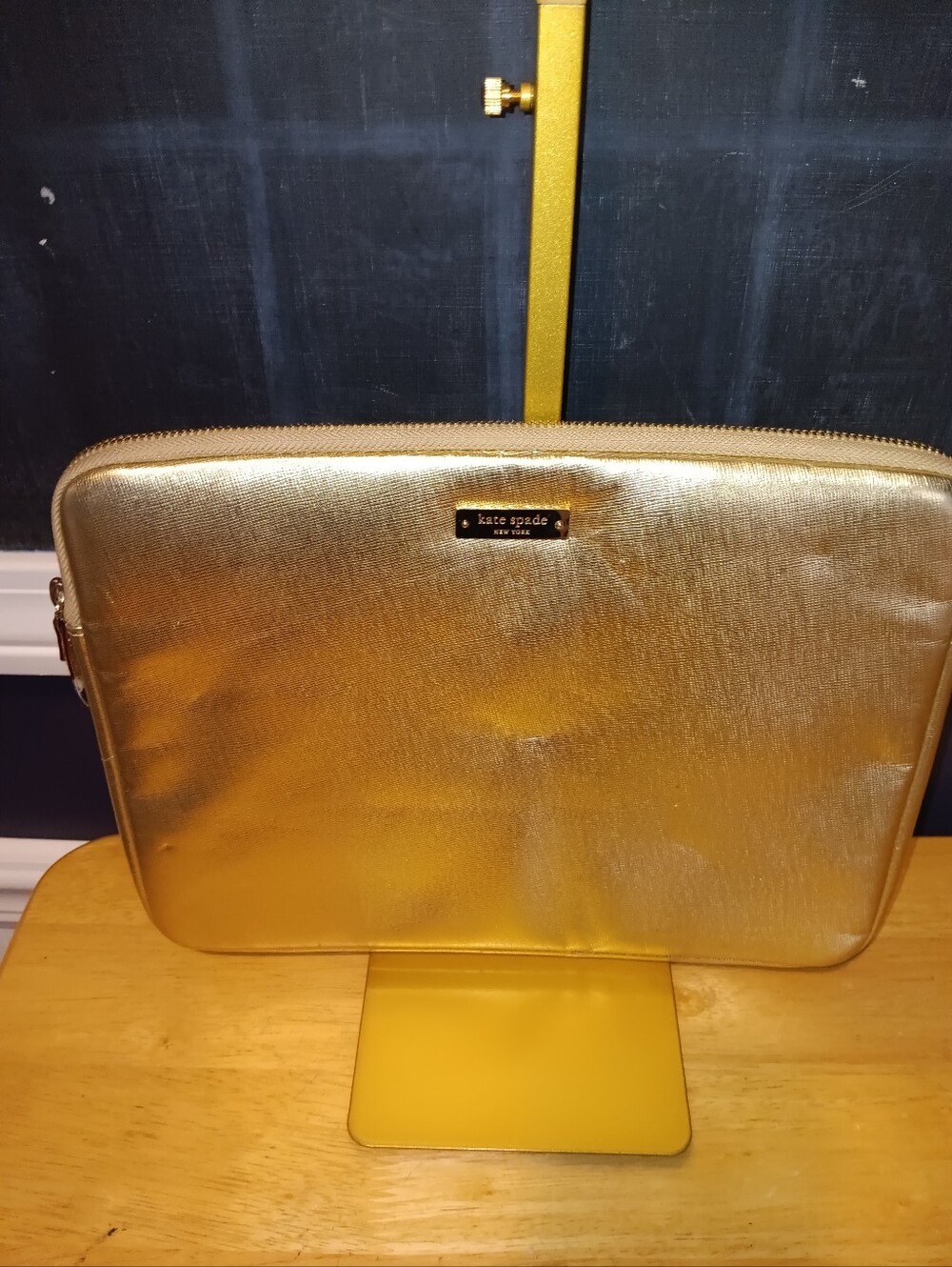 Kate Spade Gold Leather Zippy Tablet Case